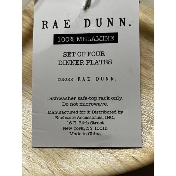 Rae Dunn "Let's Eat" and "Enjoy" Melamine Dinner plate sets - Picture 6 of 9